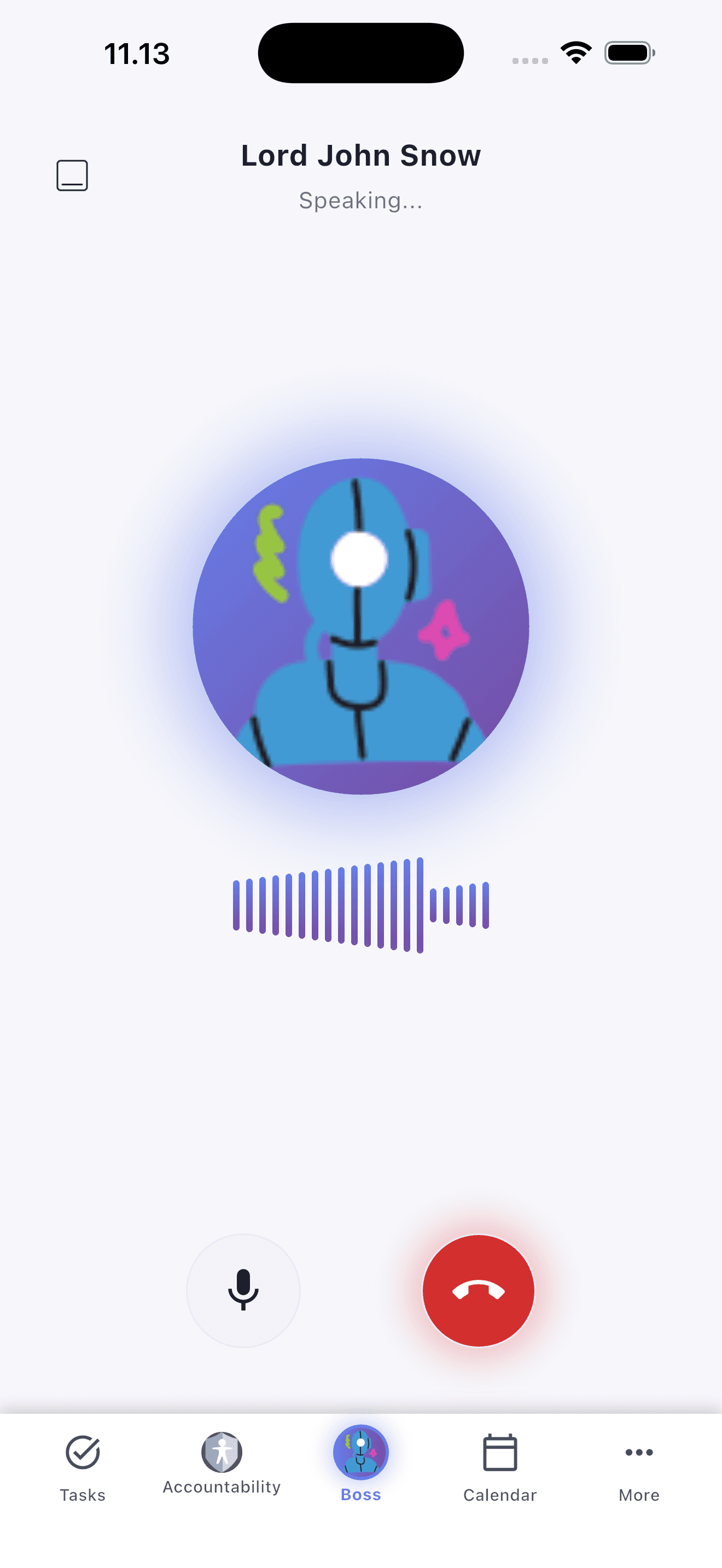 Voice call with your AI Boss